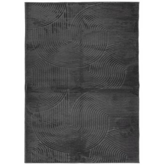 vidaXL Vidaxl - Alfombra Pelo Corto Look Escandinavo Iza Antracita 240x340 Cm