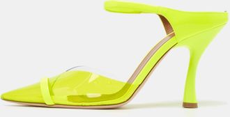 Malone Souliers Neon Yellow Pvc And Patent Leather Iona Mules
