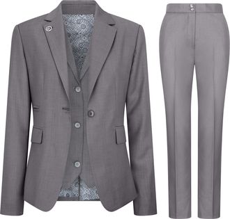 Infinity Leather Womens 3 Piece Tailored Fit Plain Black Formal Office Suit