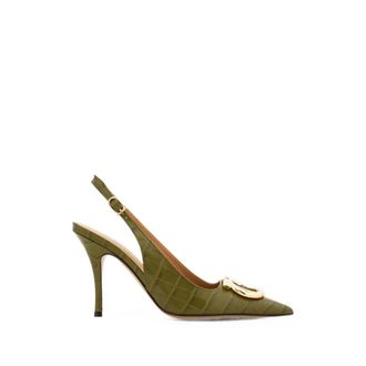 Ferragamo Maxi Gancini Slingback Pumps