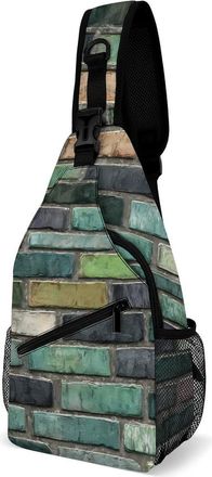 Generic Brick Wall Mens Crossbody Chest Sling Bag for Travel Hiking Lightweight Shoulder Bags with Small Side