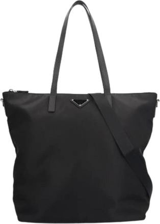 Prada Pre-owned Tote Bags, female, Black, Size: ONE SIZE Pre-owned Vintage Nylon Tote Bag