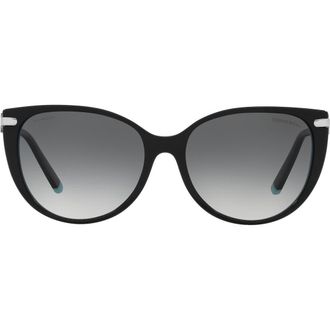 Tiffany & Co. 57mm Round Sunglasses in Black On Tiffany Blue /Polar Grey Gradient at Nordstrom