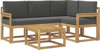 vidaXL Conjunto De Sof&aacute;s De Exterior 5 Uds. Blanco Y Antracita Vidaxl