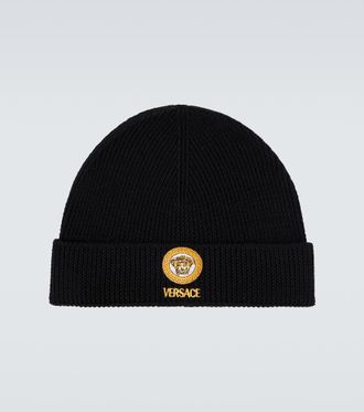 Versace Medusa embroidered wool beanie
