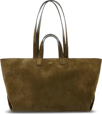 A.P.C. Rectangular Suede Tote Bag with Dual Straps