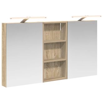 vidaXL Juego De Muebles De Ba&ntilde;o Con Estante 3 Pcs 110 X 10,5 X 60,5 Cm Vidaxl