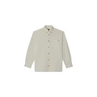 A.P.C. Zachte Textuur Logo Shirt - Heren - Casual Overhemden - Beige - M - Katoen - Overhemden