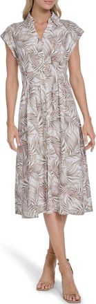 Tommy Hilfiger Pleated Shirtdress in Sand Multi at Nordstrom Rack, Size 18 (Similar To 16W)