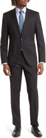 BOSS Huge Solid Wool Suit in Black at Nordstrom, Size 36 Regular