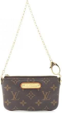 Louis Vuitton Brown Leather Pvc Pochette Pouch (Pre-Owned)