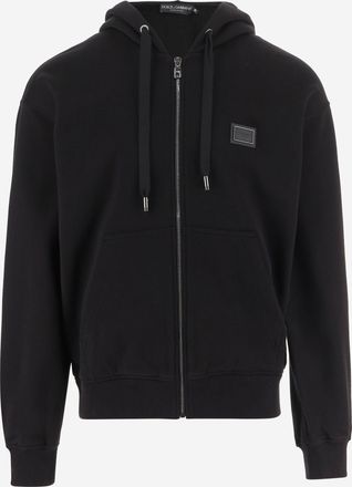 Dolce & Gabbana Felpa Dolce & Gabbana in cotone con cappuccio e patch logo