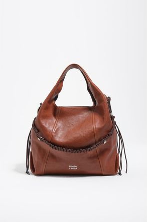Bimba & Lola Leather Paper Bag in Dark Tan at Nordstrom