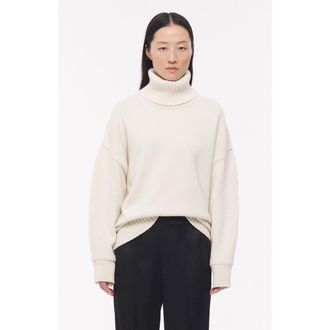 Another Tomorrow Oversized Luxe Turtleneck in Ivory at Nordstrom, Size X-Large It