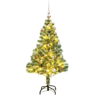 vidaXL &Aacute;rbol De Navidad Artificial Con 150 Leds Bolas Y Nieve 150 Cm Vidaxl