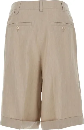 Jacquemus Mens Shorts Le Pastro Beige Linen Blend
