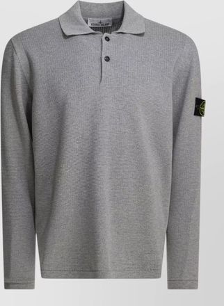 Stone Island knit polo long sleeve raglan sweater