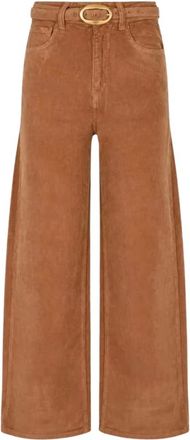 Twinset Pantaloni Balloon in Velluto a Coste - - Trousers - Donna - Marrone - XS