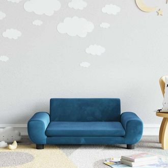 vidaXL Vidaxl - Sof&aacute; Para Ni&ntilde;os De Terciopelo Azul 70x45x33 Cm