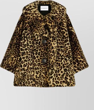 Givenchy leopard-print camel hair jacket