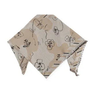 Vivienne Westwood Scarves, unisex, Beige, Size: ONE SIZE Cotton Scarf with Monogram