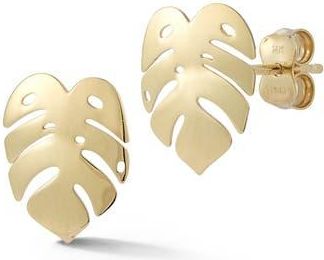 Ember Fine Jewelry 14K Gold Leaf Stud Earrings at Nordstrom Rack