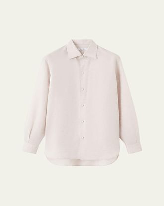 Loro Piana Mens Franco Linen and Cotton Sport Shirt