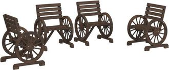 vidaXL Vidaxl - Sillas De Jard&iacute;n 4 Unidades Madera Maciza De Abeto