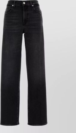 7 For All Mankind black denim wide-leg jeans