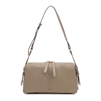 Pinko 24 Classic New Biker - Dames - Schoudertassen - Grijs - ONE Size - Katoen - Tassen