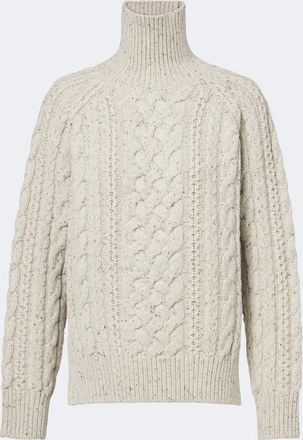 Toteme Cable-knit wool turtleneck sweater