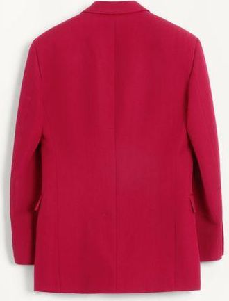 Valentino Giacca Doppiopetto In Lana Grain De Poudre Uomo ROSSO CILIEGIA 44