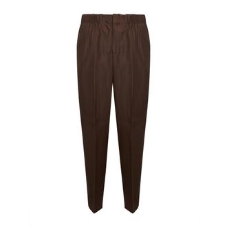 Laneus Slim-fit Trousers, male, Brown, Size: XL Melrose Slim Fit Pants