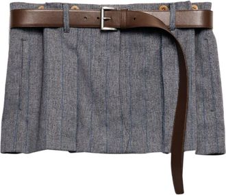 Prada pinstripe-print skirt - women - Wool - 40 - Grey