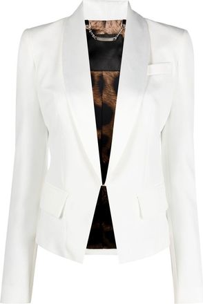 Philipp Plein single-breasted tailored blazer - women - Polyester/Spandex/Elastane/Polyester - L - White