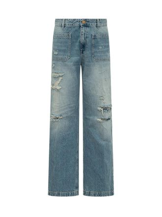 Seafarer Blue Straight High Rise Jeans