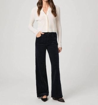 Paige Anessa High Rise Wide Leg Pant In Navy Corduroy