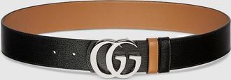 Gucci Reversible GG Marmont Belt, Black, Leather