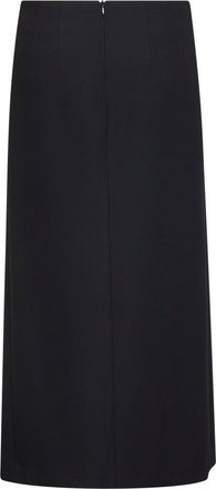 Blanca Vita Womens Black Cady Midi Skirt With Asymmetric Hemline Polyester