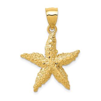 Diamond2Deal 14k Yellow Gold Starfish Pendant