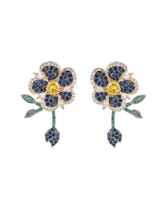 Eyecandy LA Eye Candy La Cz Roses Are Blue Earrings