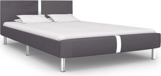 vidaXL Vidaxl - Estructura De Cama Sin Colch&oacute;n Cuero Sint&eacute;tico Gris 140x200 Cm
