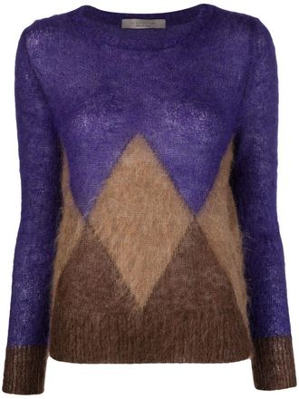 D.exterior brushed-effect crew-neck jumper - Blue