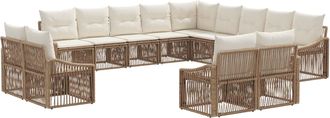 vidaXL Conjunto De Sof&aacute;s De Jard&iacute;n 13 Uds. Beige Rat&aacute;n Sint&eacute;tico Vidaxl