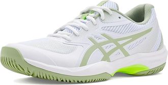 Asics Game FF Pickleball Womens Tennis Shoes White/Jade : 9 B - Medium, Leather/Textile