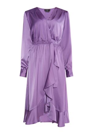 Faina Midi-jurk met lange mouwen Dames paars