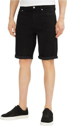 Calvin Klein Jeans Korte Broeken, Heren, Zwart, W29, Katoen, Zwarte Katoenen Bermuda Shorts Stijlvol Comfort