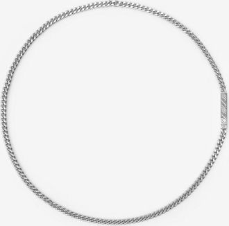 Burberry Engraved Check Chain Necklace