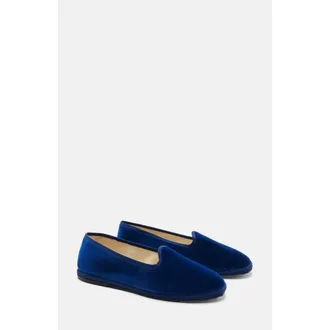 Scarosso Valentino Slippers in Blue - Velvet at Nordstrom, Size 45