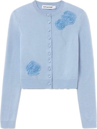 Self Portrait Flower Knit Cardigan
